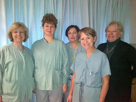 Left to right: Jan Patenaude, Irena Tabachnicor, Sandy Strelioff, Kathy Bailey and Diane Wiebe. Not pictured: Dr. Fonseca, Jaki Adamson, Nina Luczenczyn and all certified dental assistants.