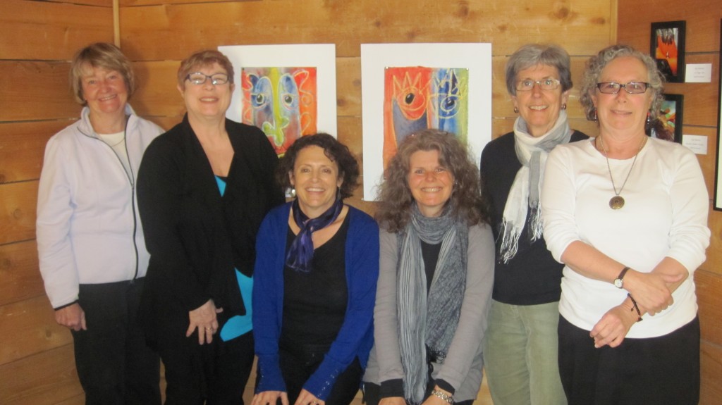 The Art Project team: (left to right)  1st & 5th: Jan Major & Katherine Johnston, Sunshine Coast Arts Centre, 2nd - 6th: Jane Randle, Mary Lang, Jen Weyman & Bev Fearnehough, Sunshine Coast Mental Health & Addictions Services