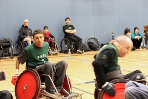 Mustafa and the BC B wheelchair rugby team.