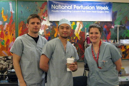 Celebrating National Perfusion Week (l to r): Doug Israel, Kim-Long Ta and Tara Powers, clinical perfusionists.