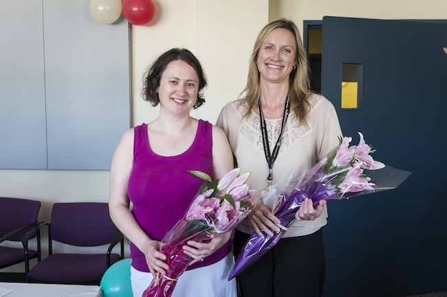 Olivia Matthews and Nichola Cumming (l to r) were honoured for their ongoing dedication to the profession during Nurses Week activities at the hospital.